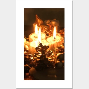 Three pine cone romantic candles Posters and Art